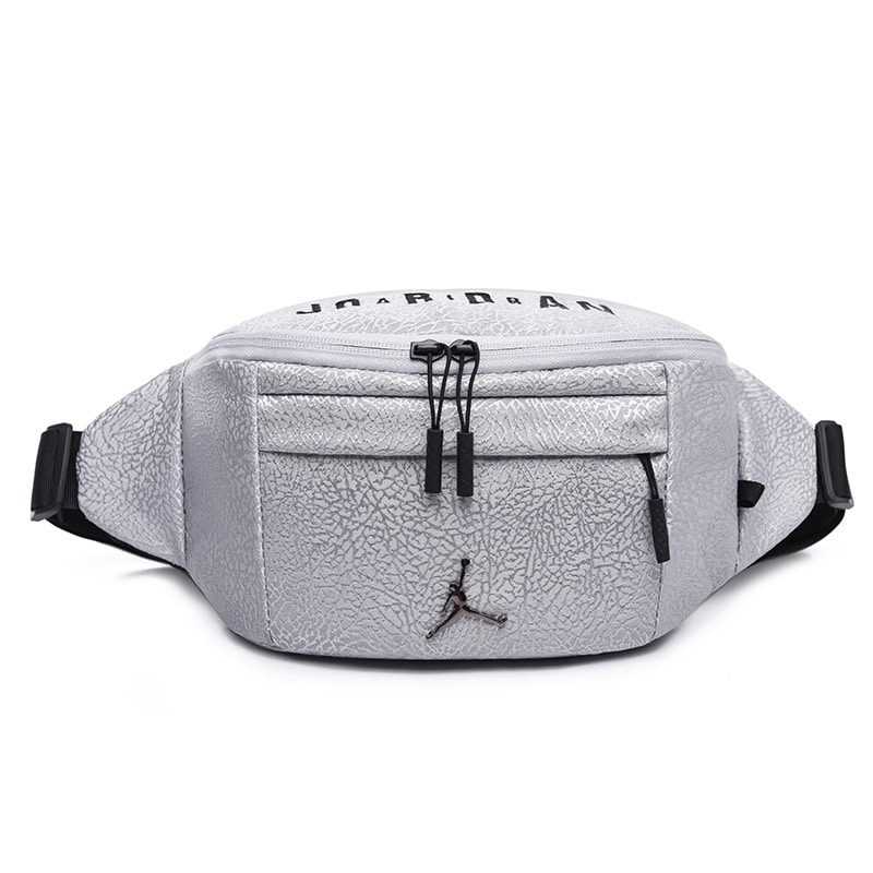 - I2027 AJ3爆裂紋JORDAN限量刺繡金屬LOGO腰包單肩包斜挎包男女胸包 尺寸24×7×14cm