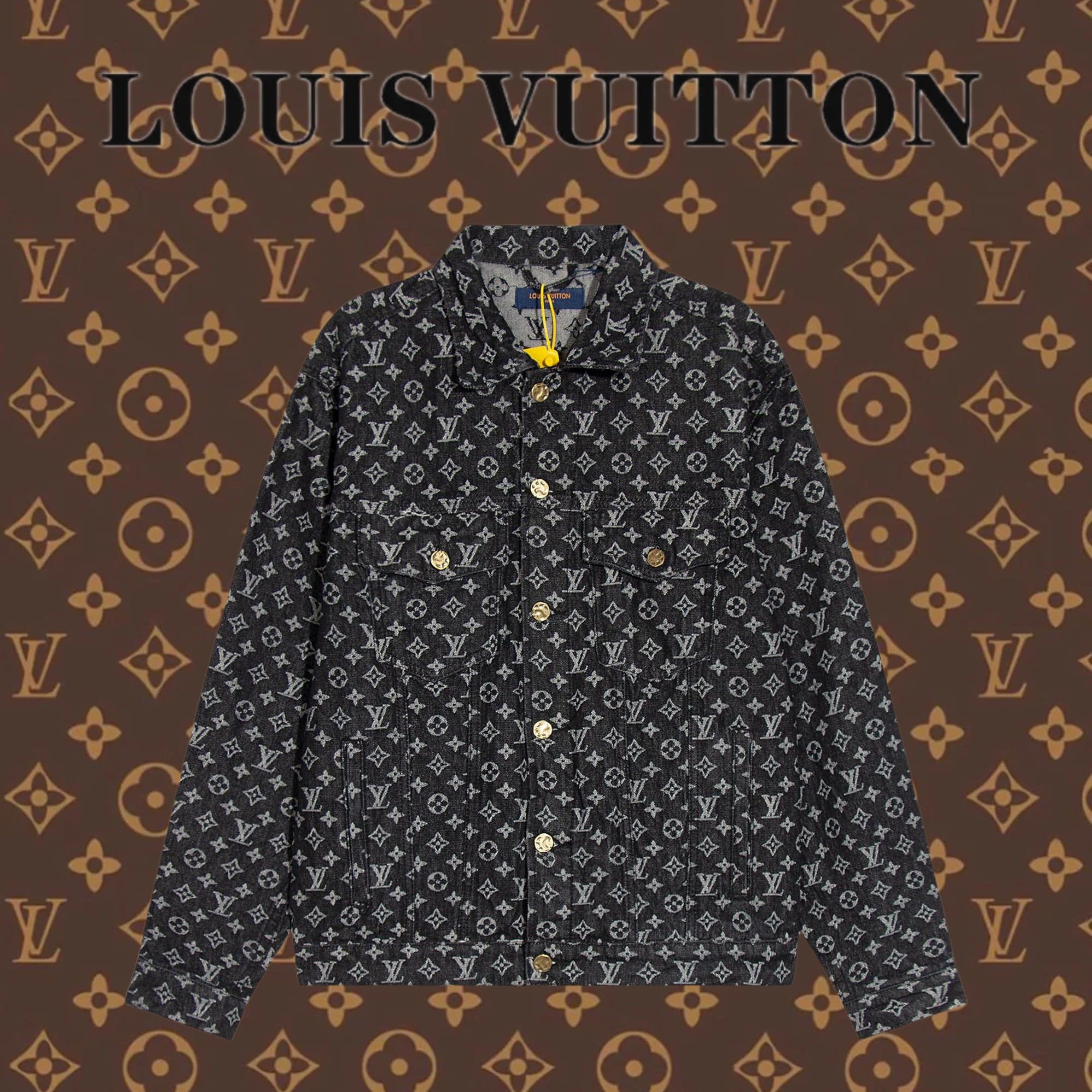 LOUIS VUITTON - DW LOUIS VUITTON FW22 Logo滿印寬松牛仔 背後刺繡。 簡約大方日常通勤首選 男女同