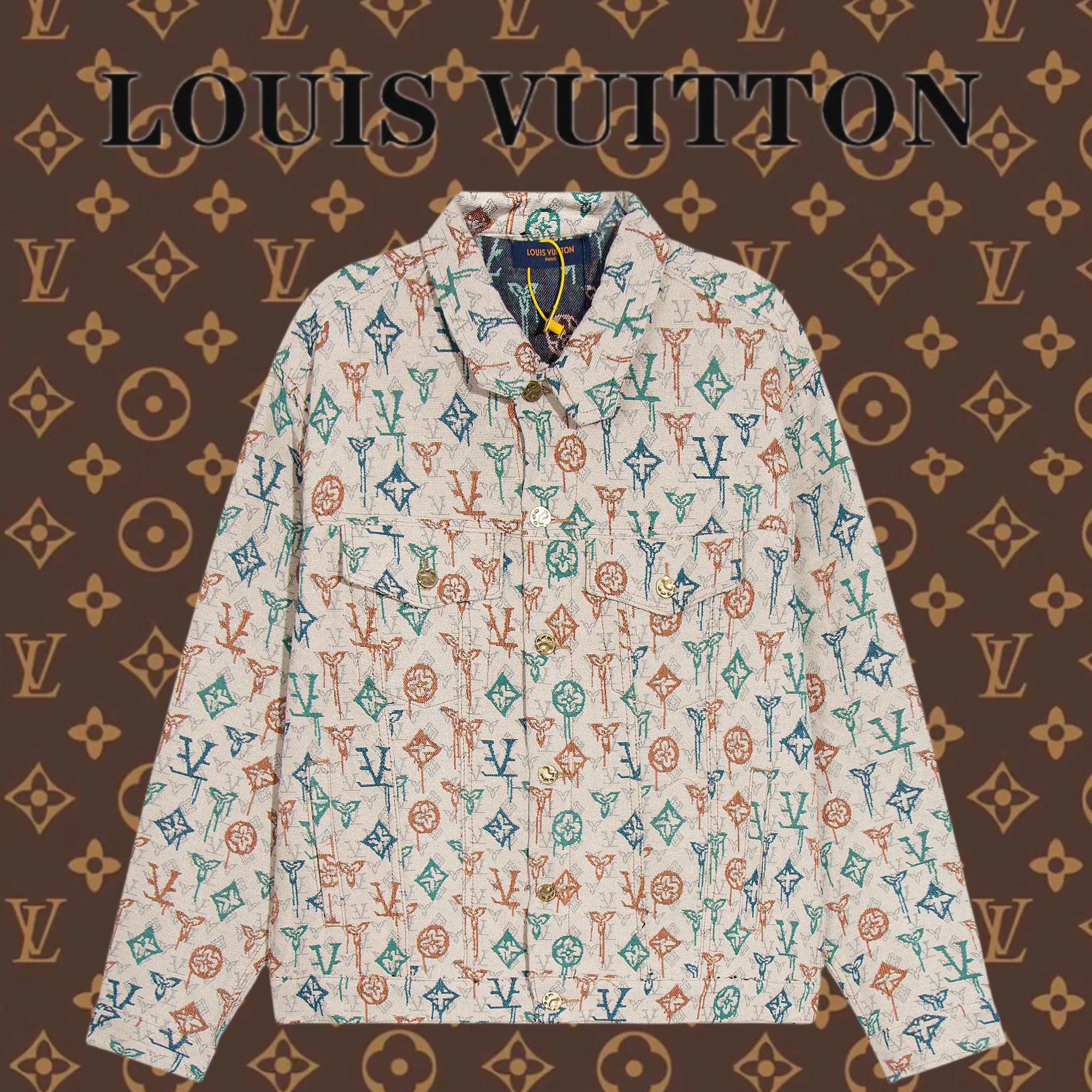長褲, LOUIS VUITTON - DW Louis Vuitton 路易威登 提花真絲滿印外套經典老花滿印提花真絲外套 秋季首發男女ins