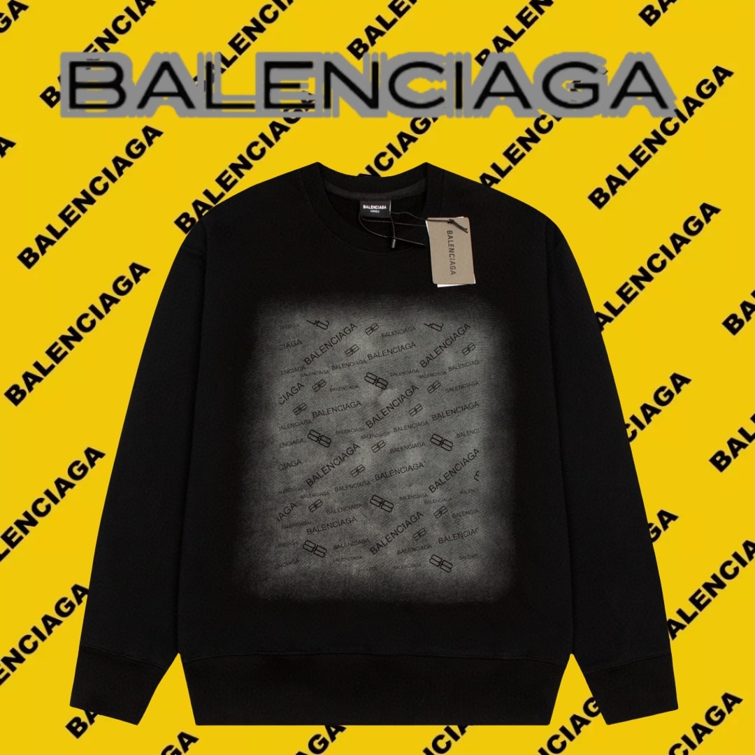 長褲, 衛衣, LOUIS VUITTON - DW 高品質 Balenciga 巴黎世家2023SS 漸變字母logo圓領衛衣 前雙漸變圖案 純棉柔軟面