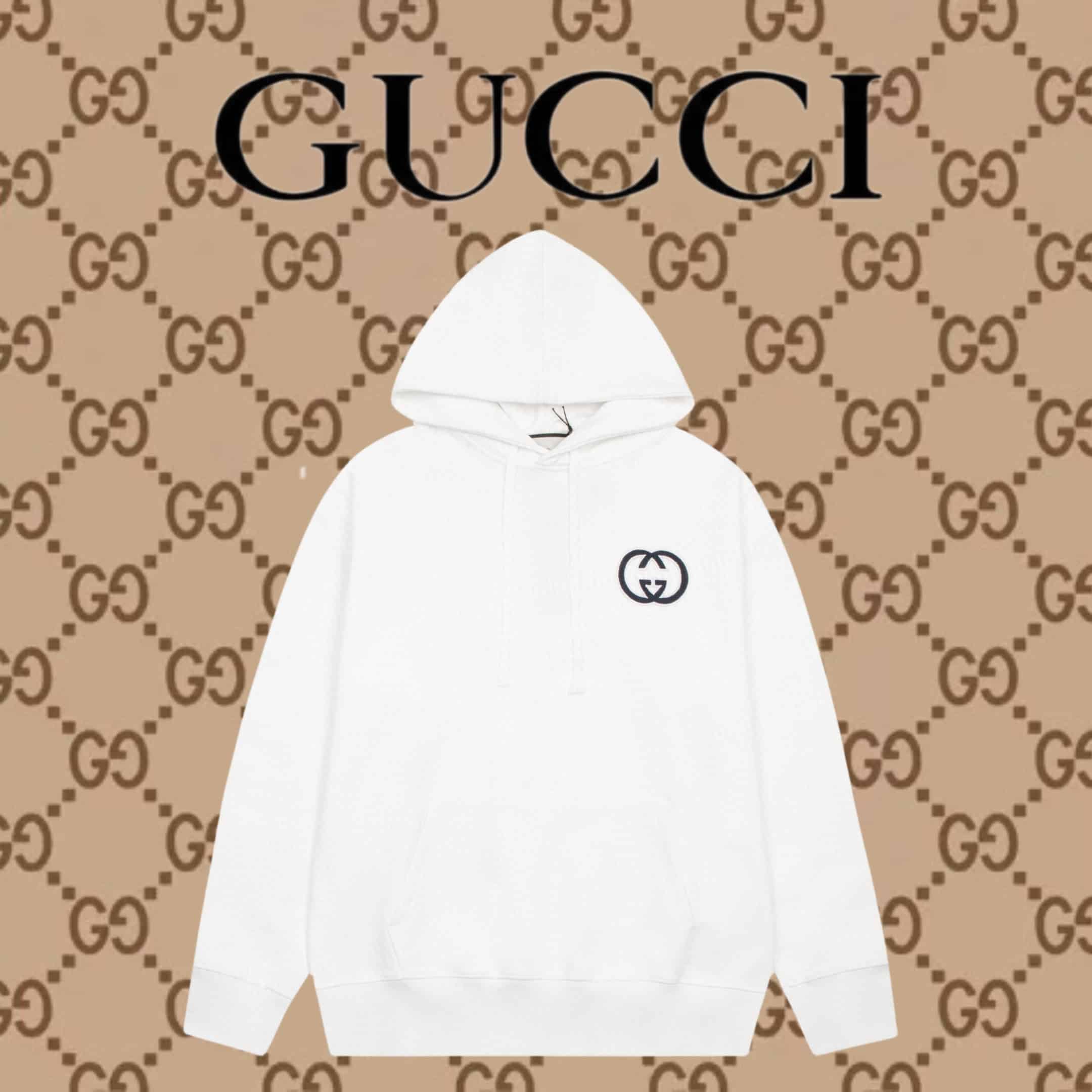 長褲, 衛衣, LOUIS VUITTON - DW 高品質 Guc 古馳 秋冬新款 簡約雙G連帽衛衣 採用立體雙G圖標 區別於普通的繡花圖標 定織純棉