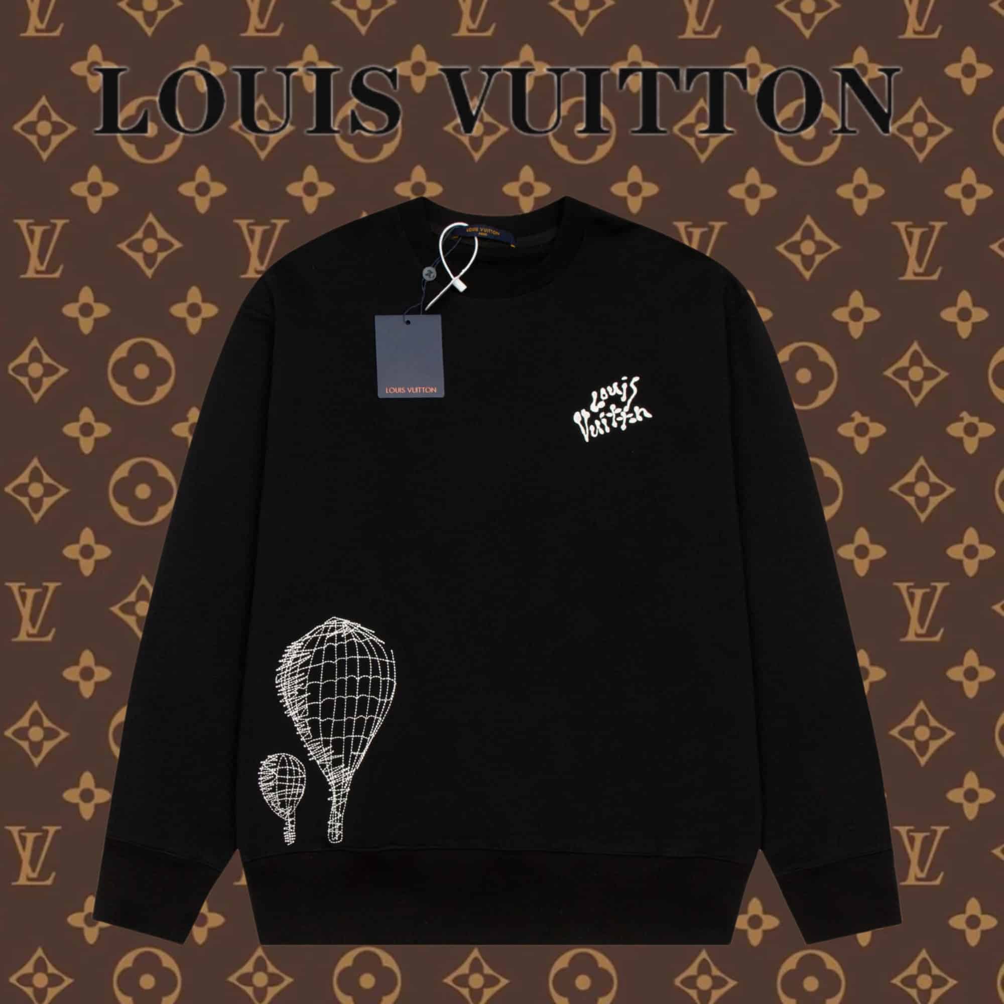 衛衣 - DW 高品質 LV 路易威登FW23 秋冬新款 熱氣球圓領衛衣 面料採用純棉精梳棉衛衣面料 色定染面料 高