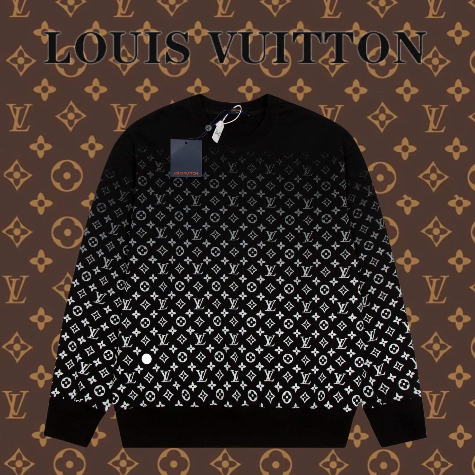 衛衣 - DW 高品質 LV 路易威登 老花漸變滿印圓領衛衣 印花採用全身對位漸變滿印 面料採用純棉毛圈衛衣面料
