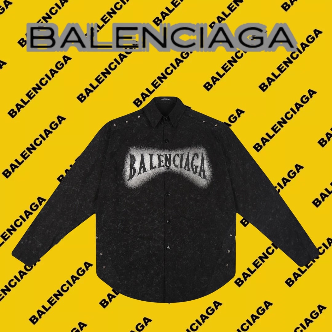 長袖, 襯衫, 衛衣, 夾克 - DW Balenciaga 巴黎世家BLCG 23秋冬多工藝長袖洗褪蠟染 襯衫 面料採用澳洲進口180g天