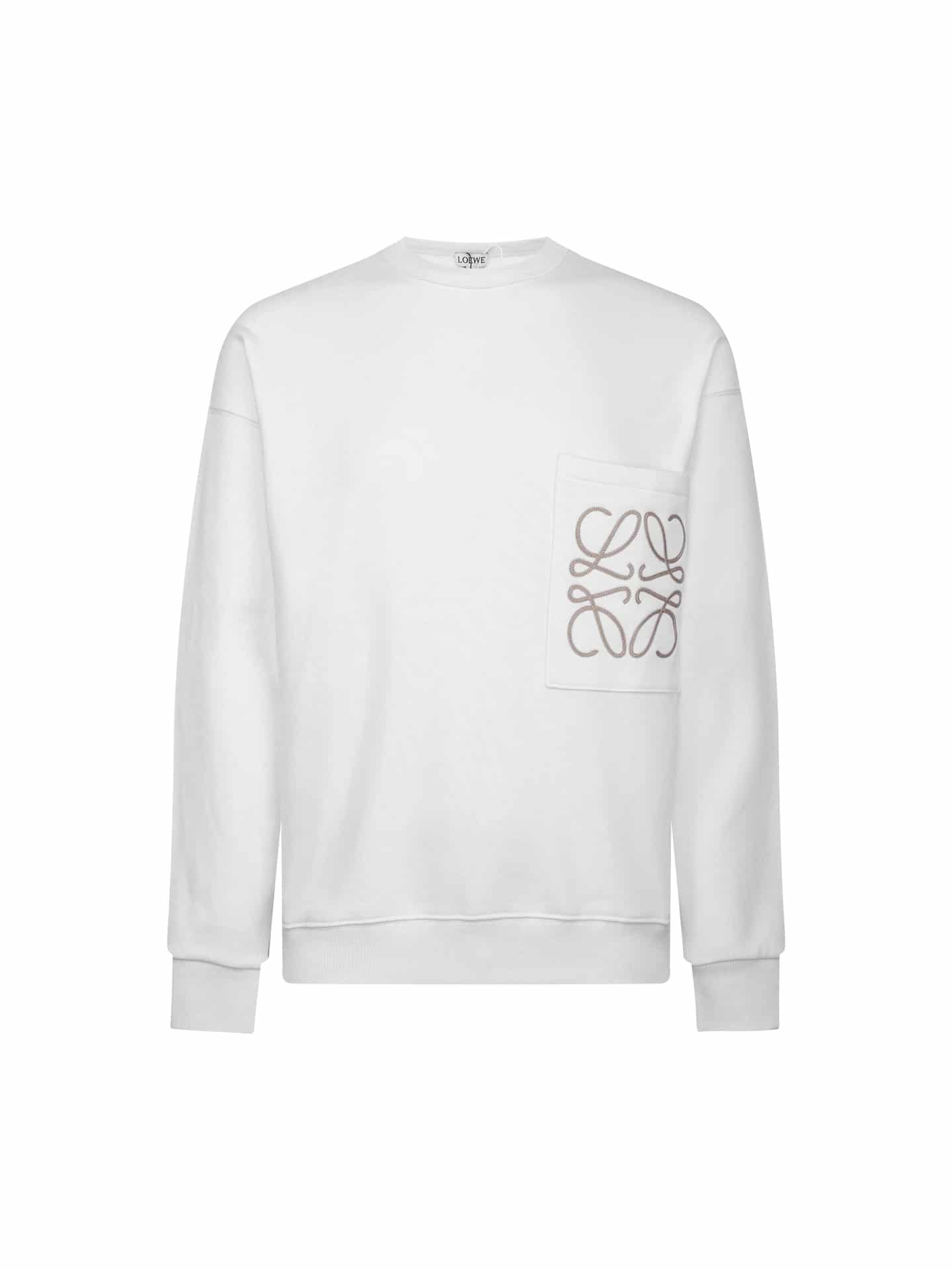 衛衣 - 062# (Z版本) LOEWE羅意威經典官網款 大口袋Logo實心繡圓領衛衣 男女同