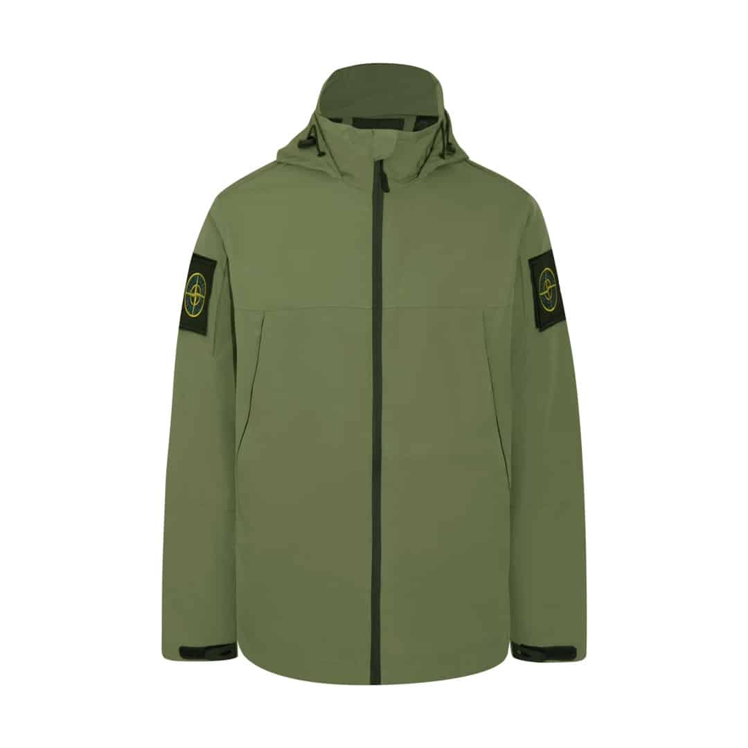 長褲, 衛衣, 夾克 - MDL F16# Stone Island 石頭島春季新款機能雙袖章立領連帽沖鋒衣 機能戶外品牌石頭島春季