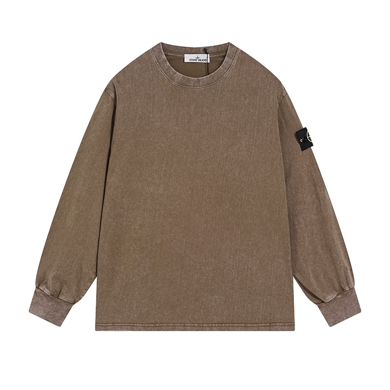 長褲, 長袖, 衛衣, 夾克 - WEI W902# Stone Island 23ss石頭島經典logo袖章 重磅水洗長袖 百搭情侶款打底圓
