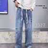 長褲 - 7218 K 23秋季新款上線 無彈松緊腰拖地牛仔褲 直筒寬松版 工藝印花 面料超柔軟舒適 顏