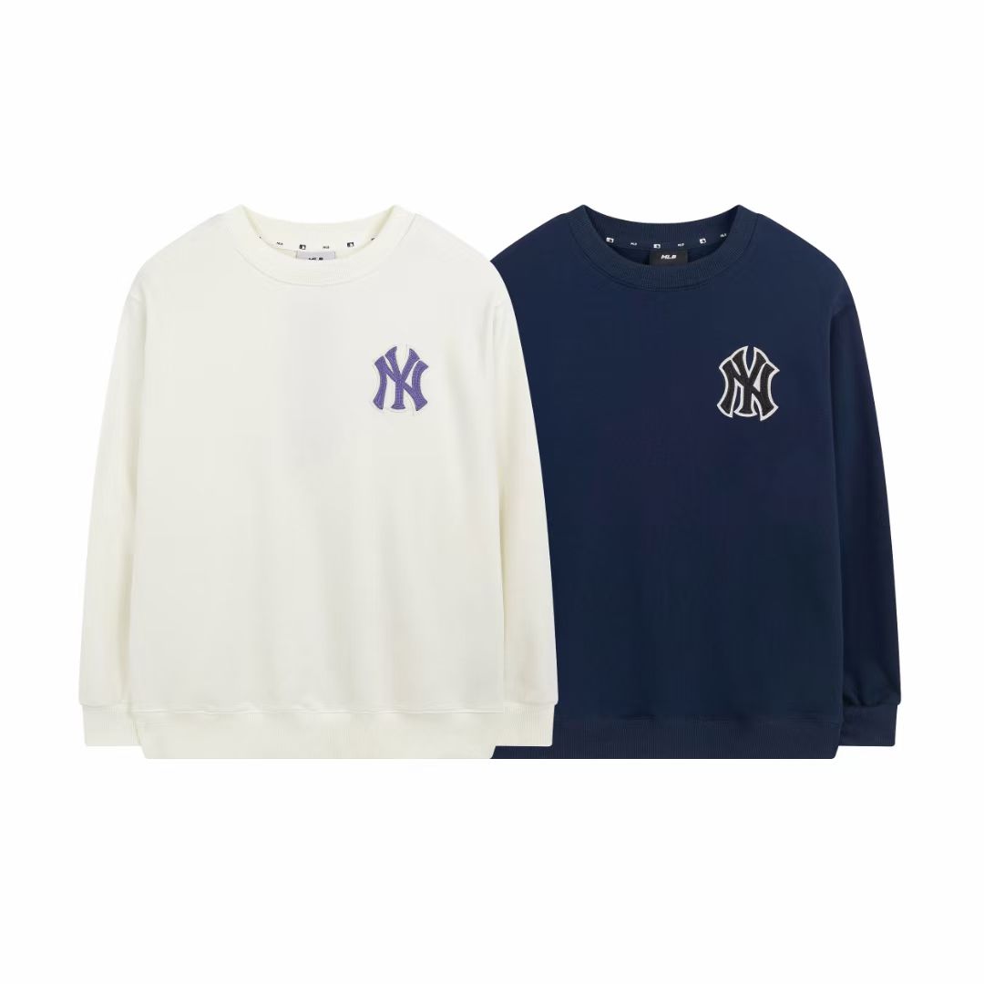 衛衣 - 75 韓國MLB 秋冬新款男女圓領NY印花時尚毛圈圓領衛衣 C016 面料380克純棉毛圈棉 顏色
