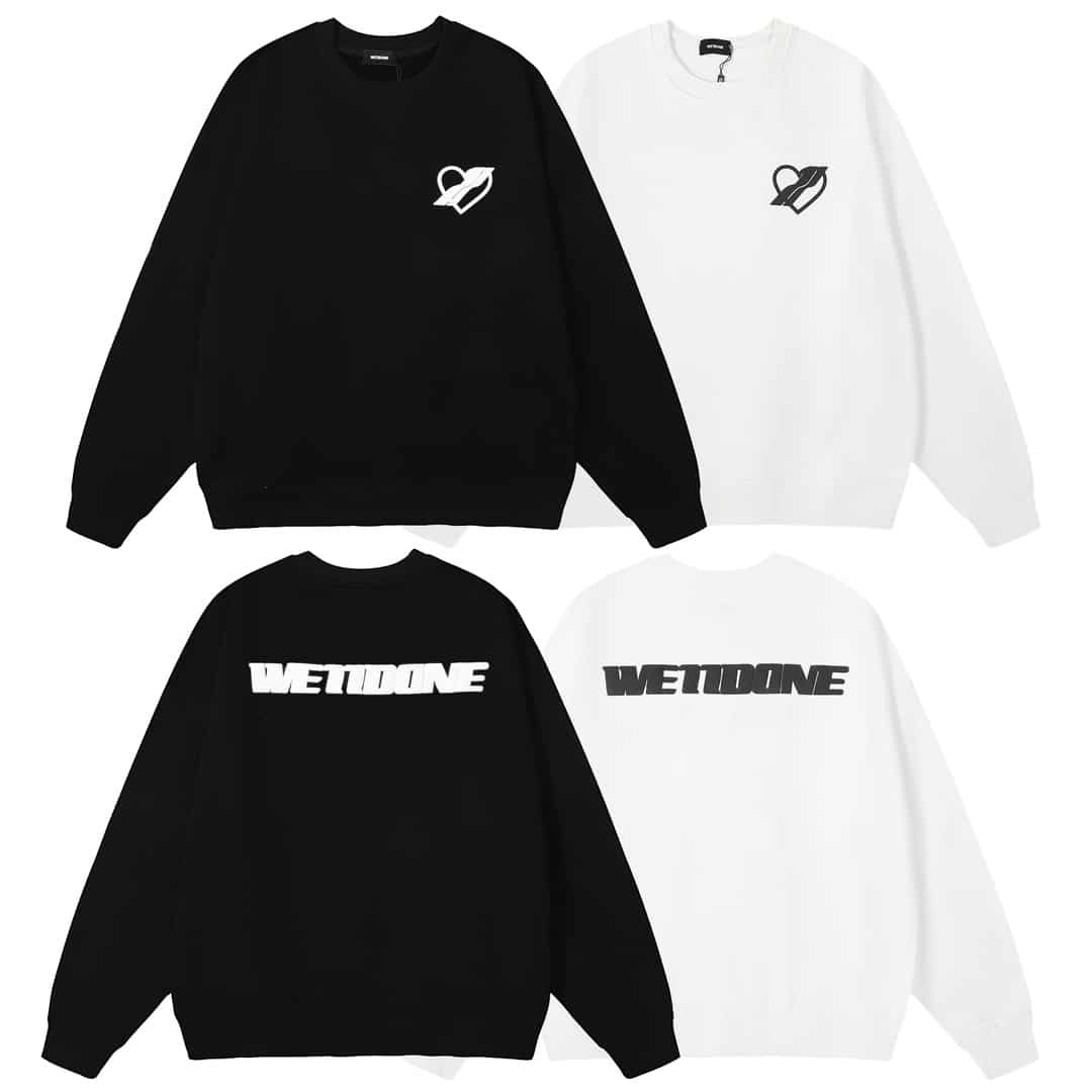 衛衣 - WL6605# 高品質we11done發泡愛心後背logo印花新款圓領衛衣 size S、M、L、XL c