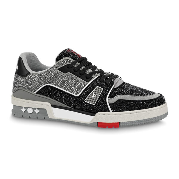 Louis Vuitton LV Trainer Black Grey Crystal 1AA6PV
