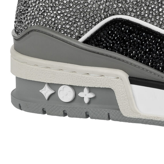Louis Vuitton LV Trainer Black Grey Crystal 1AA6PV
