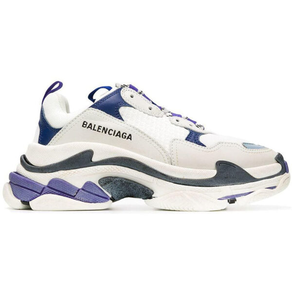 BALENCIAGA TRIPLE S “WHITE NAVY PURPLE” 541641 W09OF 9095