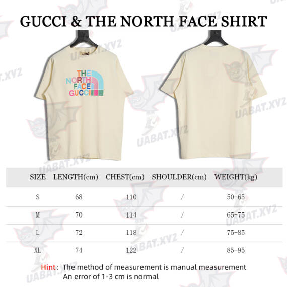 GUCCI x The North Face 古驰 TNF 联名炫彩印花短袖