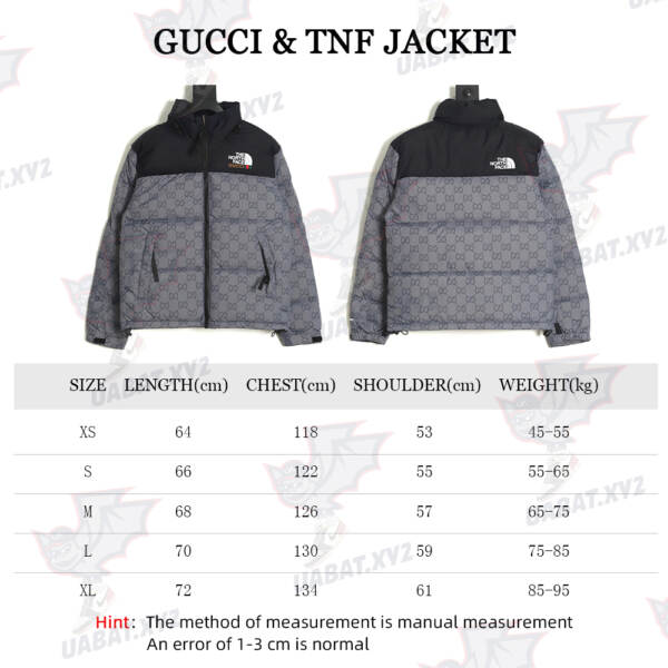 Gucci X The North Face 北面联名 Gucci 老花标志羽絨服 TSK1
